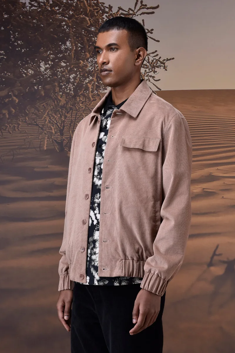 جينات ليكوانت هيمانت جاكيت بومبر مخملي بيج دافئ